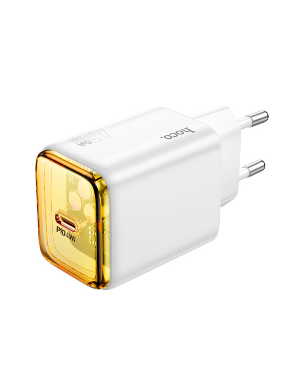Φορτιστής Ταξιδίου Small Body Hoco N54 Monsoon GaN USB-C PD45W  Λευκός