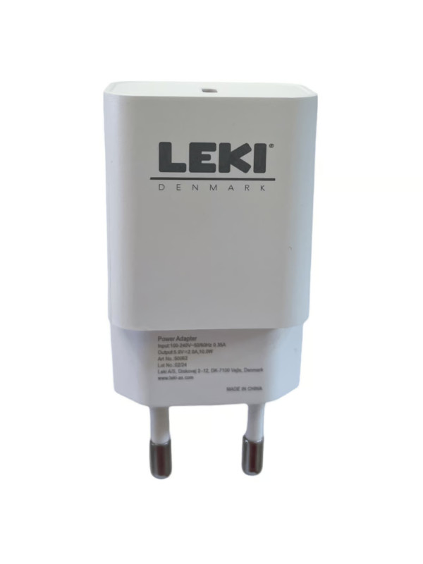 Φορτιστής Ταξιδίου Leki Orange Concept με USB-C 10W 5V 2.0A  Λευκός