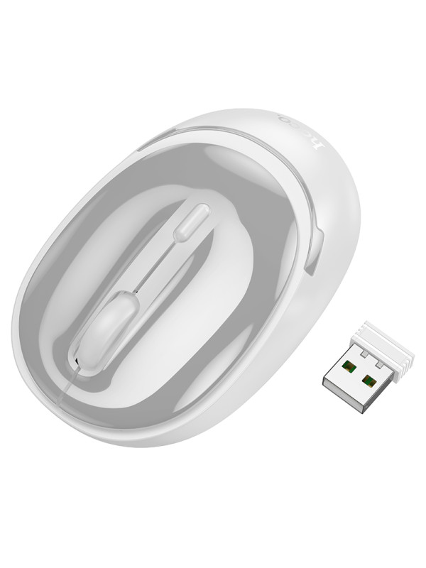 Ασύρματο Ποντίκι Hoco  GM34 Nuevo Dual Mode 1600dpi 2.4GHz 4 Πλήκτρων Λευκό Γκρι