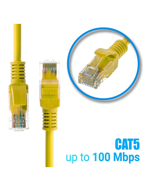 Καλώδιο Ethernet 2m CAT 5E Κίτρινο