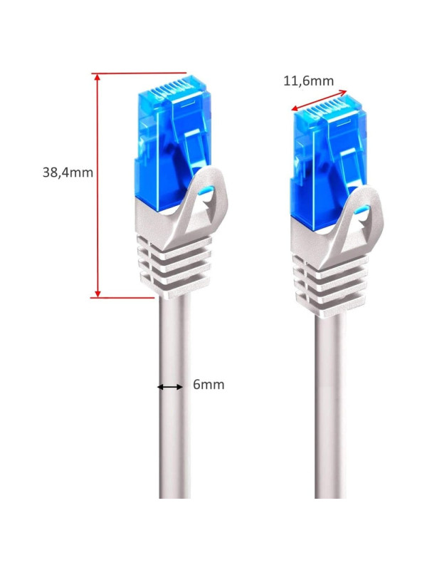 Καλώδιο Ethernet CAT5E 1m Silver - Blue Tip