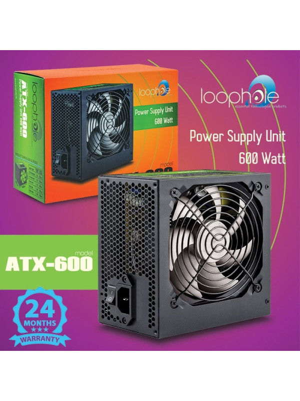 Τροφοδοτικό LOOPHOLE 600Watt Λευκό Fan