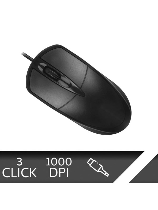 Ενσύρματο Ποντικι 1000dpi Μαύρο